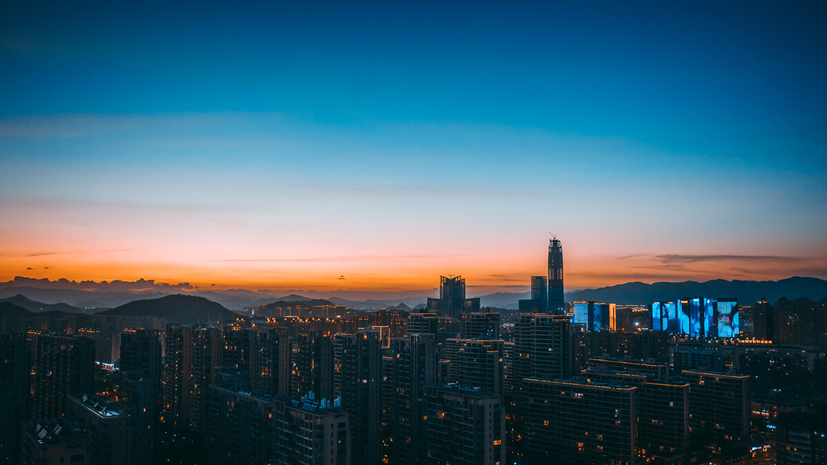 臺(tái)州城市夜景風(fēng)光全景